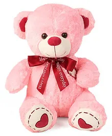 Dimpy Stuff Teddy Bear With A Bow Pink - Height 40 cm