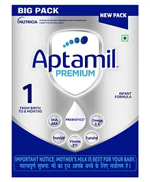 Aptamil Premium Infant Formula for Babies - Stage 1 (Upto 6 Months) - with Nutrients and Prebiotics -  3x400g -Bag -in -Box 