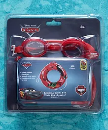 Disney Pixar Cars Swimming Ring With Goggle Set - Red