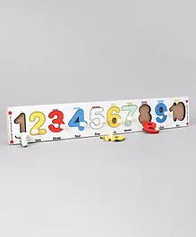 Kinder Creative Wooden Count Me Number With Quantity Knobs Puzzle - Multicolor