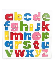 Kinder Creative Wooden My Big Lower Alphabet Painted With Knob Puzzle - Multicolor