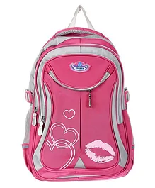 SMJM School Bag Heart Print Pink - 17 Inches