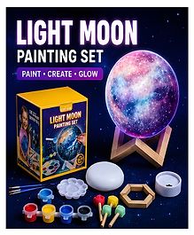 NEGOCIO Paint Your Own Moon Lamp Kit, DIY 3D Moon Night Light, Crafts for Teens Girls Boys, Arts & Crafts for Kids- PACK OF 1 - COLOR MAY VARY