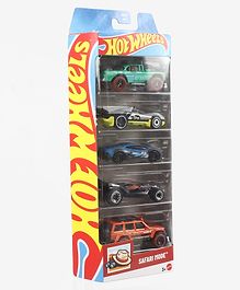 HOT WHEELS SAFARI MODE TM Die Cast Toy Cars Pack of 5 - Multicolor