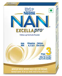 Nestle NAN EXCELLAPRO 3 Follow Up Formula Powder After 12 months Stage 3 - 400 gm Bag-In-Box Pack