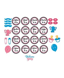 Syga Baby Shower Badges Pink & Blue - 33 Badges