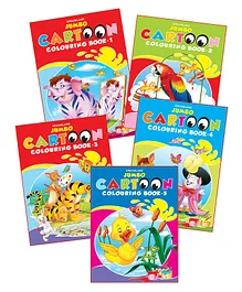 Dreamland Jumbo Cartoon Colouring 5 Books Pack for Kids , A3 Big Size Copy Colour Books with 120 Pages ,Drawing, Colouring for Preschool Earlylearners