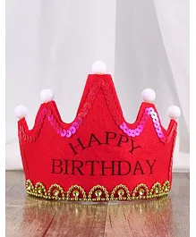 Syga Crown Shaped Party Hat With LED Lights - Red