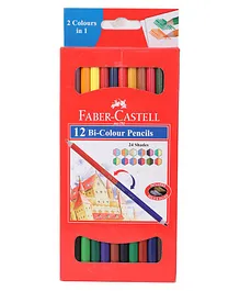 Faber Castell Bi Colour Pencils Red - Pack Of 12