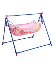 mothertouch indo cradle bear print  pink blue