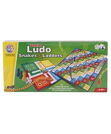 Ratnas 2 in 1 Ludo Snake & Ladder Board Game - Multicolour