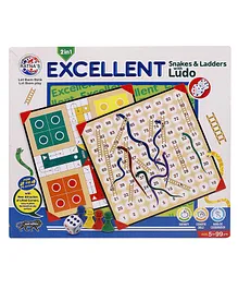 Ratnas Excellent Ludo & Snakes n Ladders Board Game - Multicolour