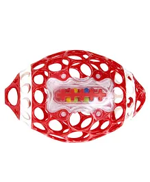Oball Rugby Rattle Toy - Red