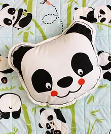 Silverlinen Panda Village Shape Cushion - White