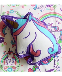 Silverlinen Unicorn & Rainbows Shape Cushion - Multicolor