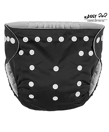 Kassy Pop Reusable Diaper Cover With Cotton Absorbing Pad - Black