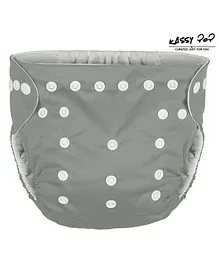 Kassy Pop Reusable Diaper Cover With Cotton Absorbing Pad - Grey
