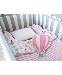 Masilo Up Up & Away Organic Cot Bedding Set - Pink