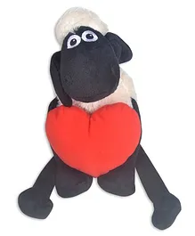 Shaun the Sheep Soft Toy With Heart Plush White & Red - Length 21 cm
