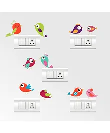 Syga Kids Room Bird Shape Switch Board Sticker Multicolor - Pack of 10