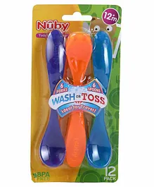 Nuby Wash Or Toss Toddler Fork & Spoon - 12 Pieces