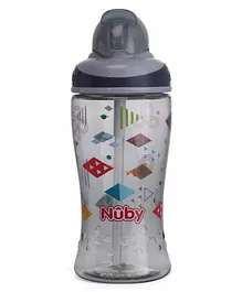 Nuby Flip It Boost Thin Straw Sipper Dark Grey - 360 ml
