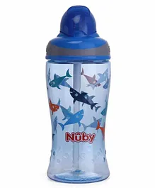Nuby Flip It Boost Thin Straw Sipper Blue - 360 ml