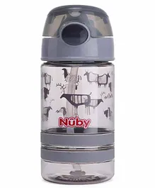 Nuby Flip It Active Sipper Bottle Animal Print Grey - 360 ml