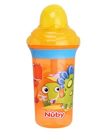 Nuby Clik It No Spill Flip It Straw Cup Orange - 270 ml