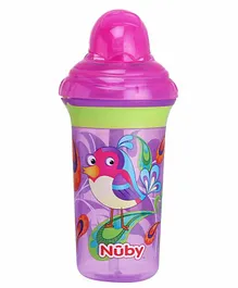 Nuby Clik It No Spill Flip It Straw Cup Purple - 270 ml