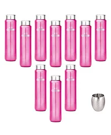Milton Stainless Steel Water Bottle With Glass Pink Pack Of 10 - 930 ml