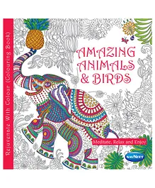 Amazing Animals & Birds Coloring Book - English