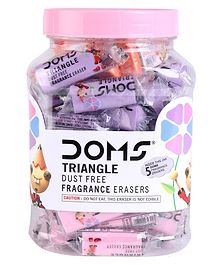 Doms Triangle Dust Free Fragrance Erasers - Pack of 50 (Color and Packaging may vary)