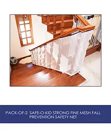 Safe-O-Kid Mesh Fall Prevention Safety Net Set of 2 - White