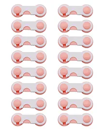 Safe-O-Kid Child Safety Cabinet Lock Pack Of 16 - Pink White