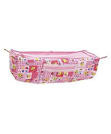 mothertouch cradle cover hearts & teddy print  pink