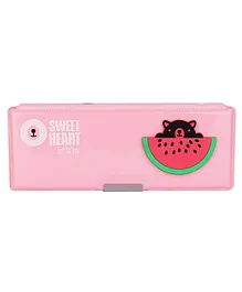 Webby Multifunction Pencil Box Bear Print - Pink