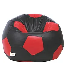 Sattva Football Bean Bag Cover Without Beans XXL - Black & Red 