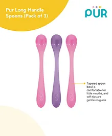 Pur Long Handle Spoons Pink Purple - Pack of 3