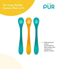 Pur Long Handle Spoons Green Yellow - Pack of 3