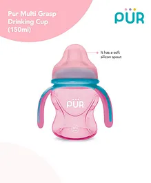 Pur Multi Grasp Triple Handle Sipper Cup Pink Blue - 150 ml