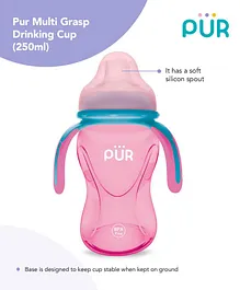 Pur Multi Grasp Twin Handle Sipper Cup Pink Blue - 250 ml