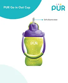 Pur Go'in Out Sipper Cup Green & Violet - 250 ml