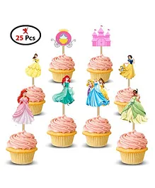 Party Propz Princess Cup Cake Topper Pack of 25 - Multicolour