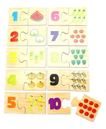 Kinder Creative Wooden Number Match Up With Box - 20 Pieces