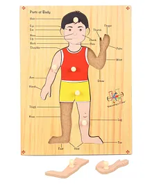 Kinder Creative Wooden Body Parts Puzzle Tray - Multicolor