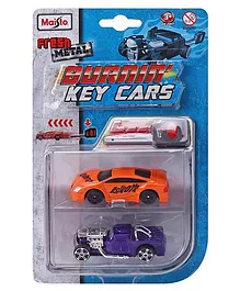 Maisto Burning Key Toy Car Pack of 2 - Orange Purple