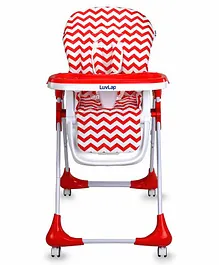 LuvLap High Chair with Adjustable Food Tray Chevron Print - Red