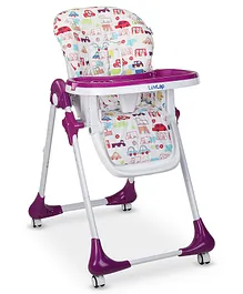LuvLap High Chair with Adjustable Food Tray Car Print - Purple
