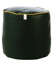 Sattva Footstool Round Bean Bag Cover Without Beans - Dark Green